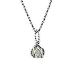 Sterling Silver Green Quartz Emma Stothard Silver Darling 6mm Float Charm Necklace, P3584.