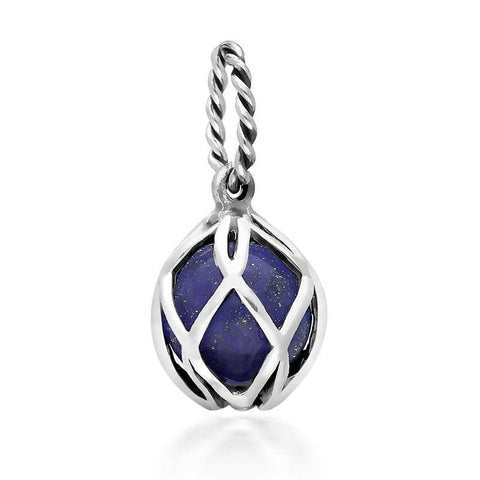 Sterling Silver Lapis Lazuli Emma Stothard Silver Darling 8mm Float Charm, G970.