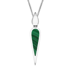 Sterling Silver Malachite Toscana Pear Drop Necklace, P1612
