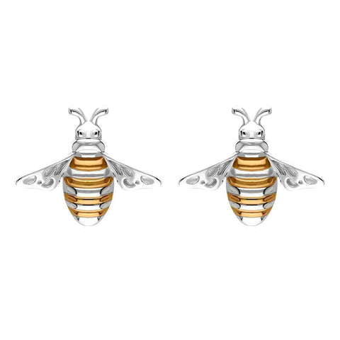 Sterling Silver Rose Gold Plated Small Bee Three Piece Set, S215_4