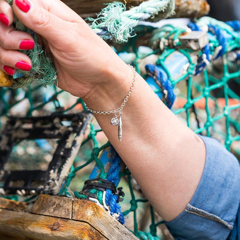 Sterling Silver Rose Quartz Emma Stothard Silver Darling 6mm Float Charm, G969.
