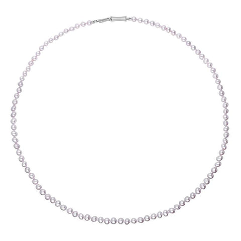 Sterling Silver Silver and Grey Pearl Beaded Necklace, N856.