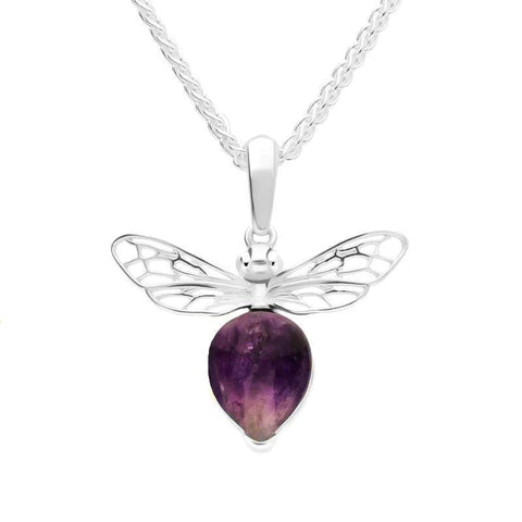 Sterling Silver Small Blue John Bee Necklace, P3341