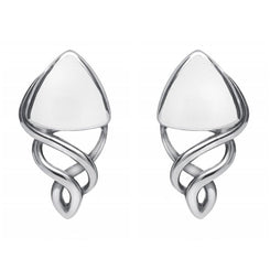 Sterling Silver Bauxite Curve Triangle Celtic Stud Earrings E986