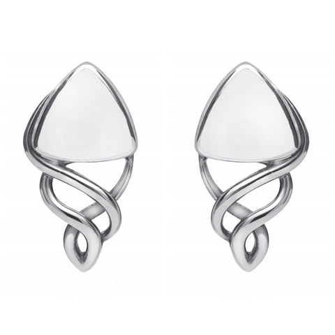Sterling Silver Bauxite Curve Triangle Celtic Stud Earrings E986