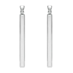 Sterling Silver Bauxite Long Slim Drop Earrings E1070