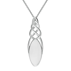 Sterling Silver Bauxite Marquise Pierced Long Necklace P1391