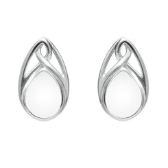 Sterling Silver Bauxite Pear Shaped Celtic Stud Earrings E973