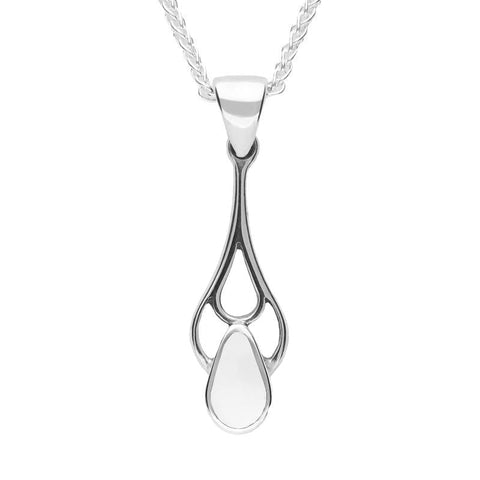 Sterling Silver Bauxite Pear Shaped Spoon Drop Necklace P162