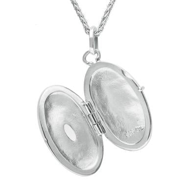 Sterling Silver Bauxite Rope Edge Oval Locket P2089