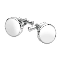 Sterling Silver Bauxite Round Shape Cufflinks. CL004.