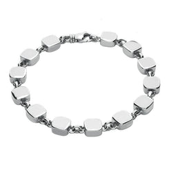 Sterling Silver Bauxite Square Small Cushion Bracelet B538