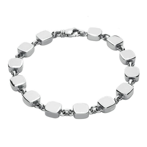 Sterling Silver Bauxite Square Small Cushion Bracelet B538