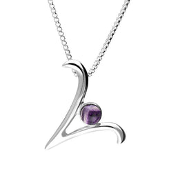 Sterling Silver Blue John Love Letters Initial V Necklace P3469C