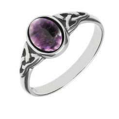 Sterling Silver Blue John Oval Celtic Shoulder Ring R827
