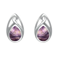 Sterling Silver Blue John Pear Shaped Celtic Stud Earrings E973