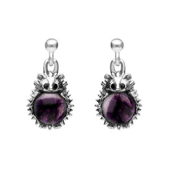 Sterling Silver Blue John Tiny Hedgehog Drop Earrings, E2428