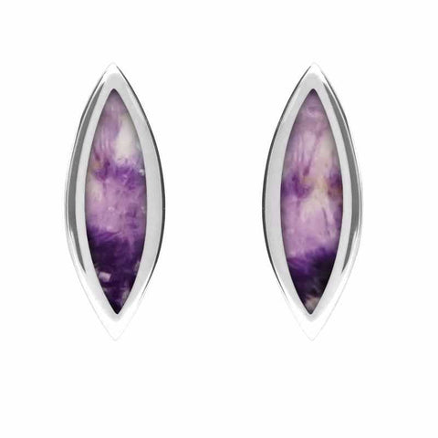 Sterling Silver Blue John Toscana Marquise Stud Earrings