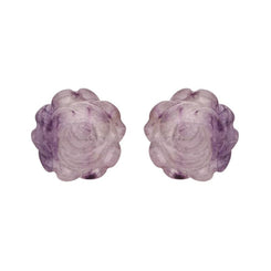 Sterling Silver Blue John Tuberose Rose Stud Earrings, E2151.
