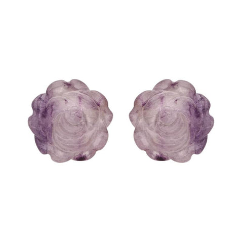 Sterling Silver Blue John Tuberose Rose Stud Earrings, E2151.