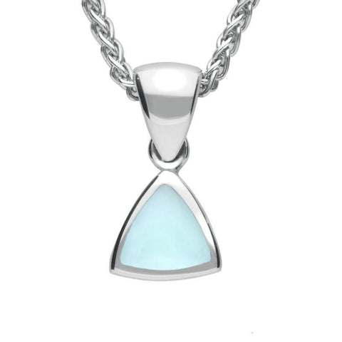 Sterling Silver Chrysoprase Curved Triangle Small Necklace P326