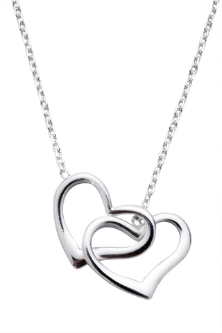 Sterling Silver Double Heart Necklace