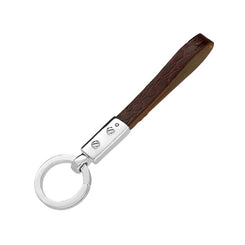 Sterling Silver Looped Red Croc Leather Keyring G137