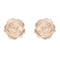 Sterling Silver Pink Mother of Pearl Small Rose Tuberose Stud Earrings, E2161