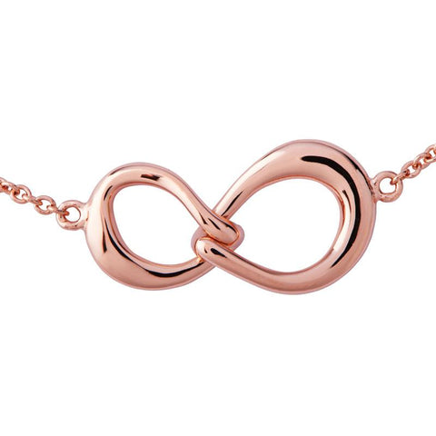 Sterling Silver Rose Gold Vermeil Infinity Link Necklace N979