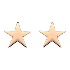 Sterling Silver Rose Gold Vermeil Star Stud Earrings, E2481.