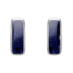 Sterling Silver Sodalite Dinky Oblong Stud Earrings, E284
