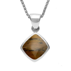Sterling Silver Tigers Eye Dinky Cushion Necklace, P452