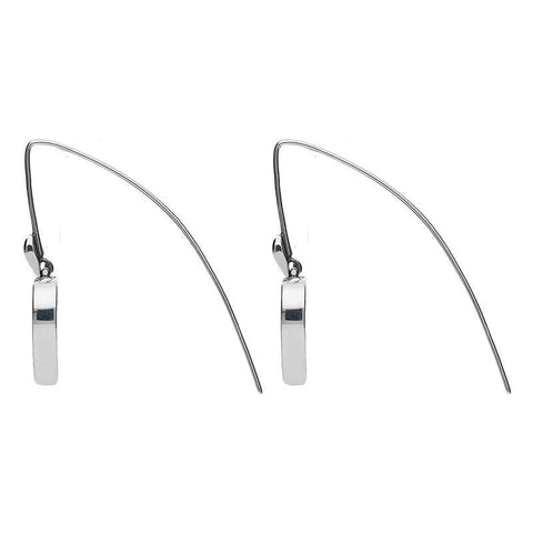 Sterling Silver Whitby Jet York Minster Heart Hook Earrings. E2385.