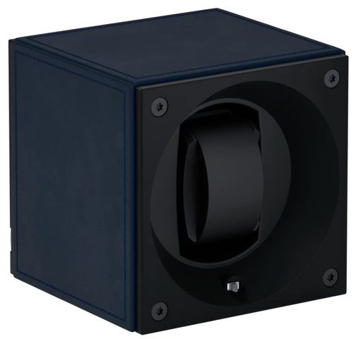 Swiss KubiK Watch Winder Single Dark Blue Leather SK01.CV006