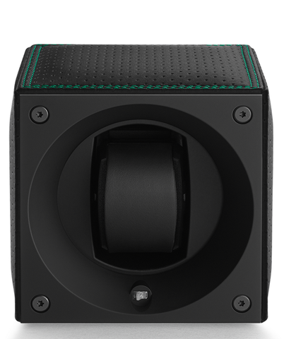 Swiss Kubik Watch Winder Single Masterbox Racing Line Green Stitching