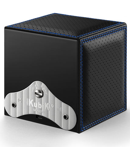 Swiss Kubik Watch Winder Single Masterbox Racing Line Blue Stitching