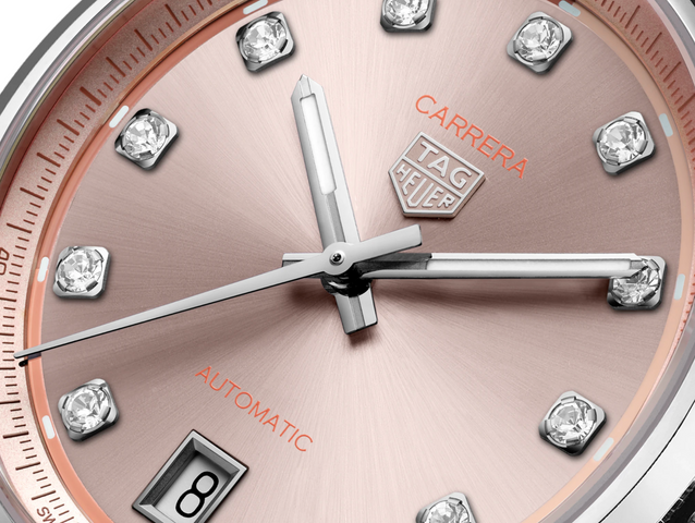 TAG Heuer Carrera Date Sunray Brushed Pink Watch