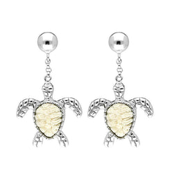 Sterling Silver Coquina Turtle Drop Earrings, E1934
