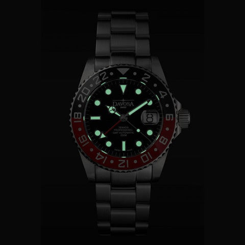 Davosa Ternos Professional GMT Tri Bracelet Watch product detail view