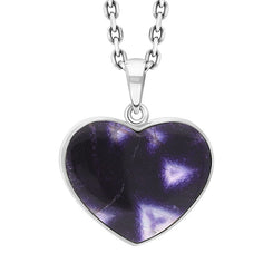 Sterling Silver Blue John Unique Heart Pendant