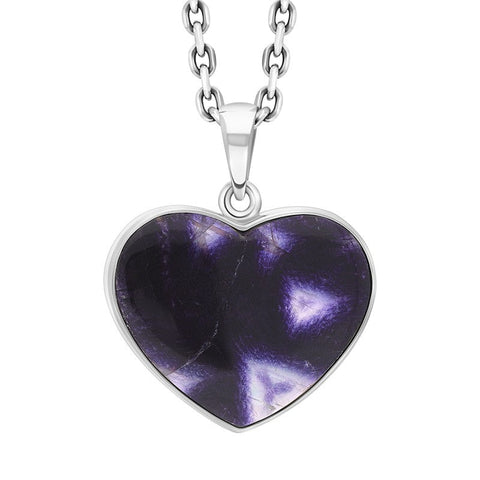 Sterling Silver Blue John Unique Heart Pendant