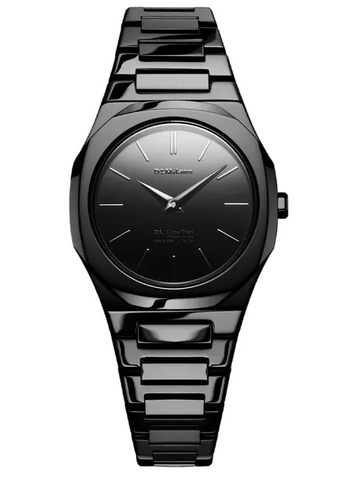 D1 Milano Black Gleam Ultra Thin Watch