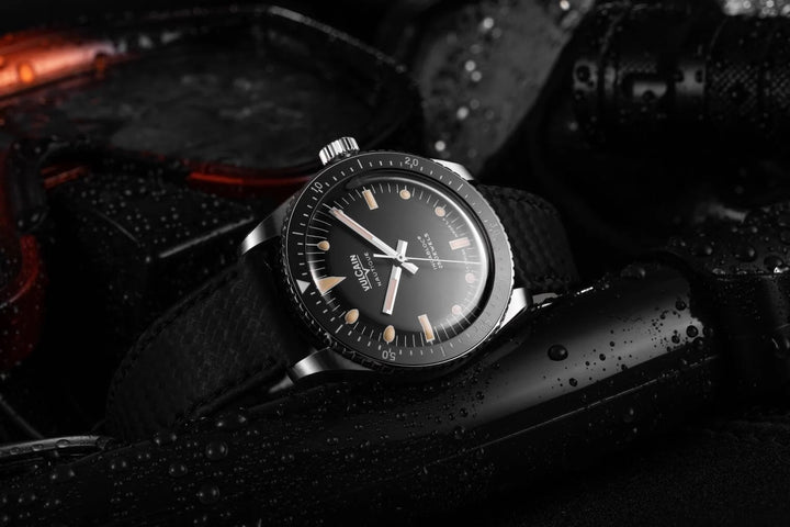 Vulcain Skindiver Black Leather Watch