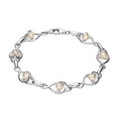 00118372 C W Sellors Silver Pearl 7 Swirl Twist Bracelet, B979.