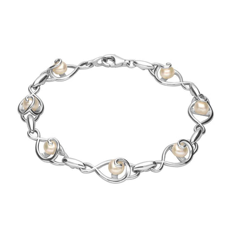00118372 C W Sellors Silver Pearl 7 Swirl Twist Bracelet, B979.