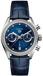 TAG Heuer Watch Carrera Chronograph Circular Brushed Blue CBS2214.FC6567
