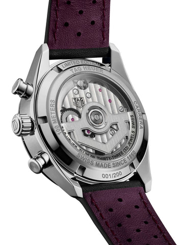TAG Heuer Carrera Chronograph Tourbillon Sunray Brushed Purple Watch