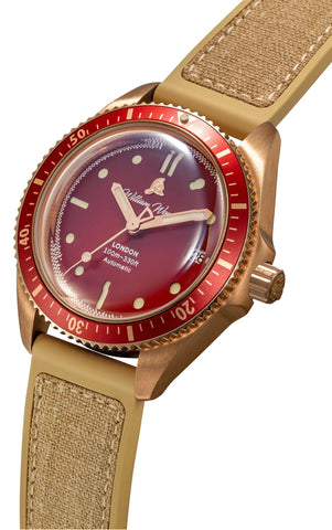 William Wood Bronze Ruby Fire Gear Watch