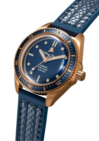William Wood Bronze Sapphire Blue Fire Hose Watch