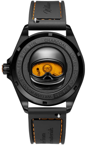 William Wood Fearless Orange Black Fire Hose Watch